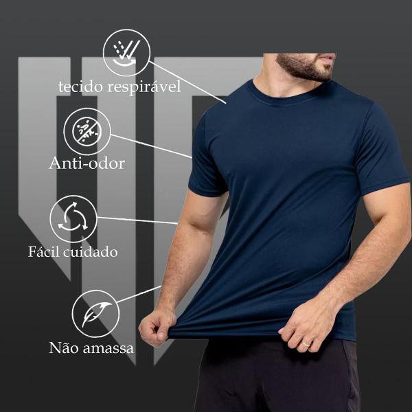 Imagem de Kit 3 Camiseta Dryfit Basic Térmica Proteção Solar Uv Treino