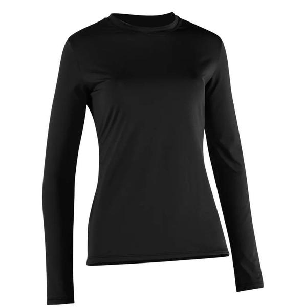 Imagem de Kit 3 Camiseta Proteção Solar Feminina Manga Longa Uv50+ 2 Pretas 1 Branca