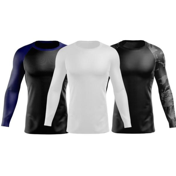 Kit 3 Camisetas Blusas Térmica Manga Longa Academia Treino Pescaria Esportiva Fitness Corrida - 19K STORE Imagem de Kit 3 Camisetas Blusas Térmica Manga Longa Academia Treino Pescaria Esportiva Fitness Corrida