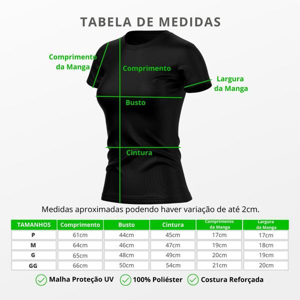 Imagem de Kit 3 Camisetas Feminina Dry Fit Básica Lisa Proteção Solar UV Térmica Blusa Academia Esporte Camisa