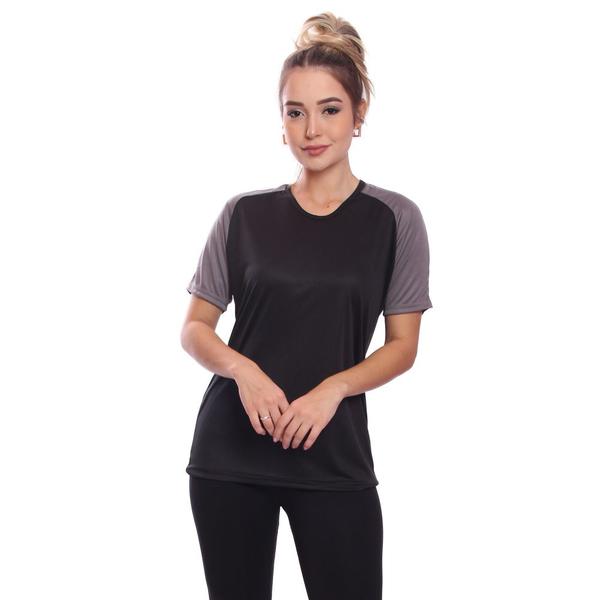 Imagem de Kit 3 Camisetas Feminina Raglan Dry Fit Proteção Solar UV Básica Lisa Treino Academia Ciclismo