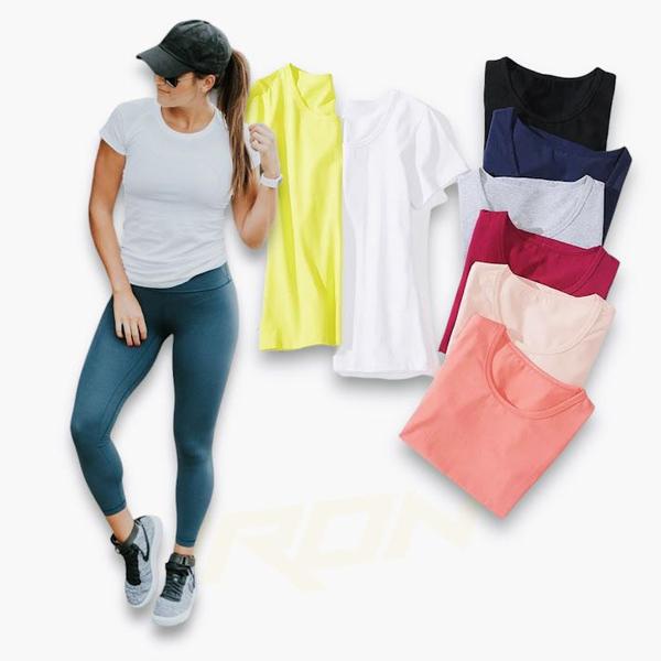 Imagem de Kit 3 Camisetas Fitness Blusa Feminina BABYLOOK ALGODÃO 313