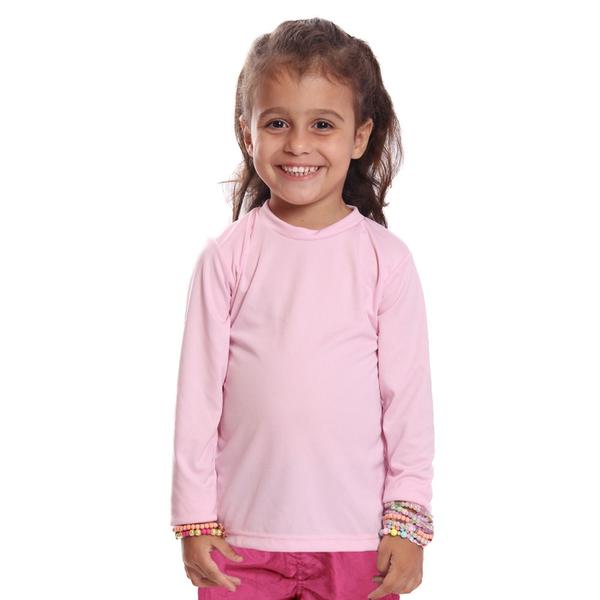 Imagem de Kit 3 Camisetas Infantil Menina Proteção UV Térmica Solar Manga Longa Camisa Praia Esporte