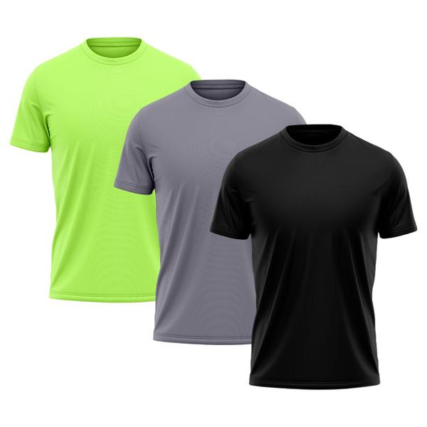 Imagem de Kit 3 Camisetas Masculina Dry Fit Proteção Solar UV Térmica Academia Treino Caminhada Esporte Camisa Praia