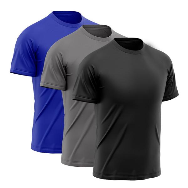 Imagem de Kit 3 Camisetas Masculina Manga Curta Esporte Fitness Básica Premium Corrida