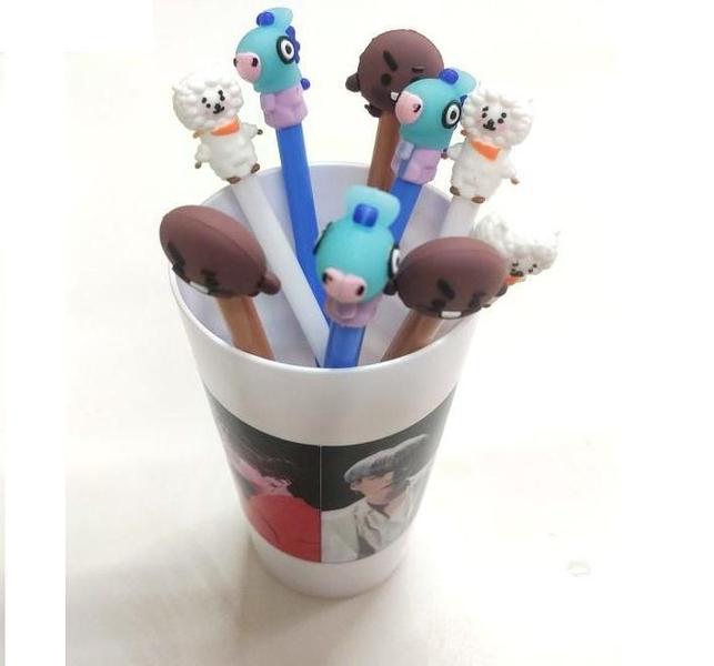 Kit 3 Canetas Bts Kpop Bt21 Kawaii Personagens Boneco Imagem de Kit 3 Canetas Bts Kpop Bt21 Kawaii Personagens Boneco
