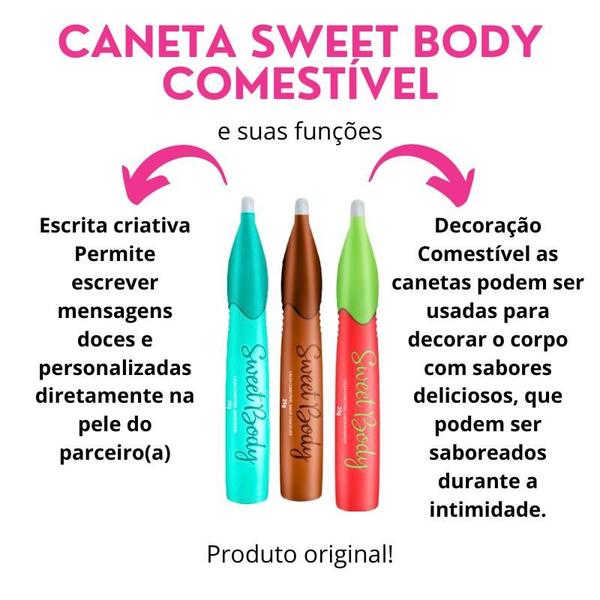 Imagem de Kit 3 Canetas Sweet Body Comestível Sexy Fantasy