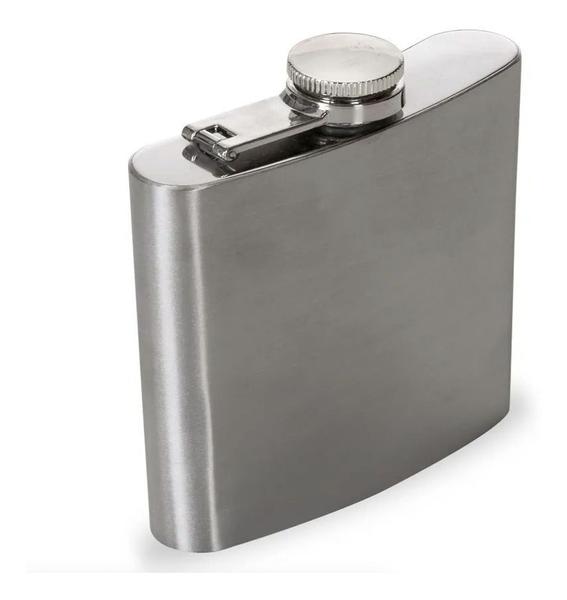 Imagem de Kit 3 Cantil De Bolso Transportar Garrafinha Porta Bebidas 200 ml Aço Inox