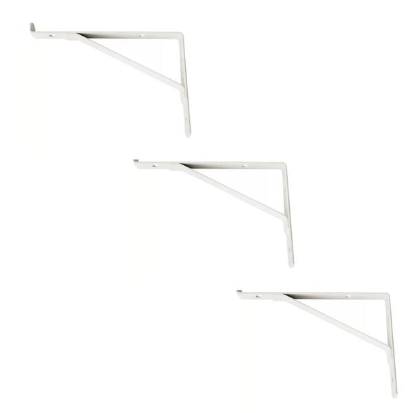 Kit 3 Cantoneiras Mão Francesa Reforçada para Vidro 20cm - Rayco Imagem de Kit 3 Cantoneiras Mão Francesa Reforçada para Vidro 20cm