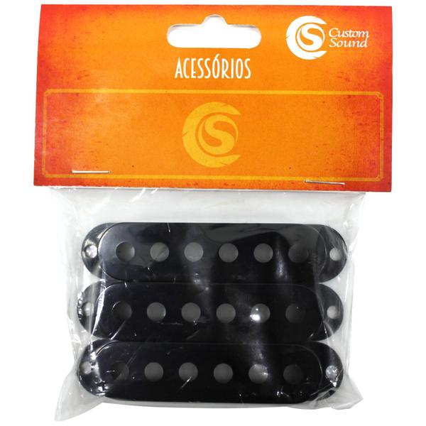 Imagem de kit 3 Capa Captador STRATO Single Preto 52mm BLK