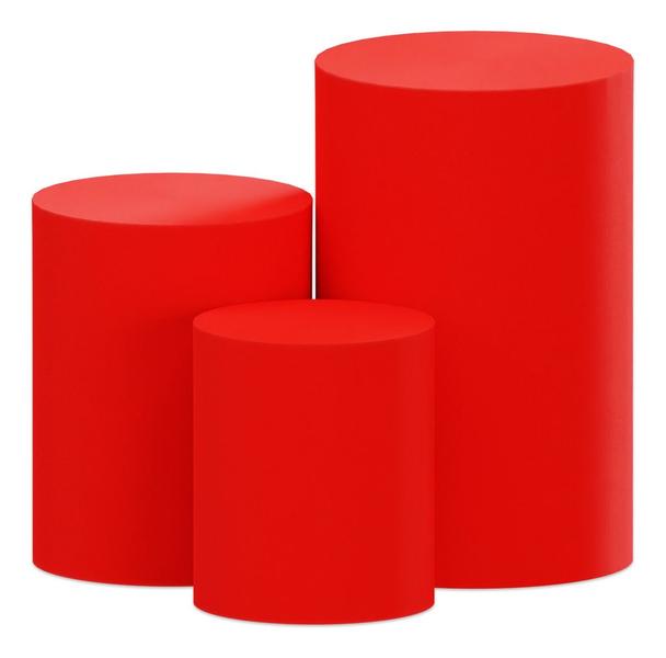 Imagem de Kit 3 Capas Cilindros Vermelho Helanca P M G Veste Facil