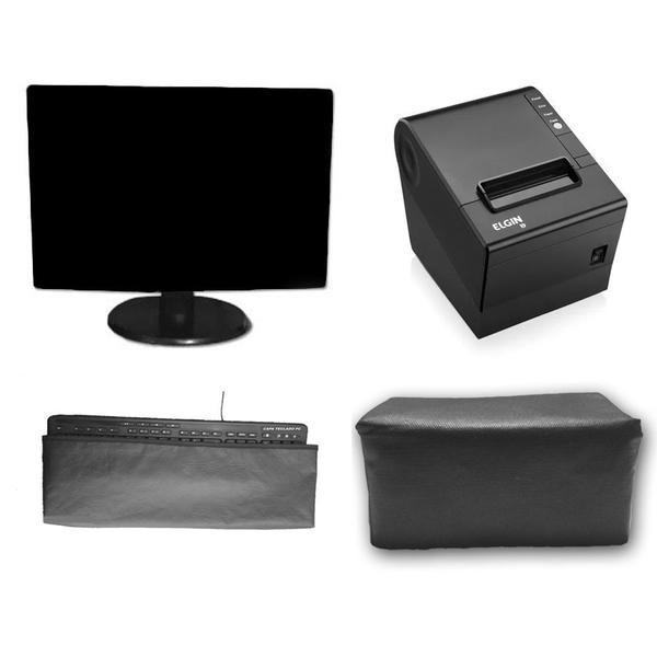 Imagem de Kit 3 Capas Monitor 20 Teclado Impressora Elgin L9 UV Impermeável