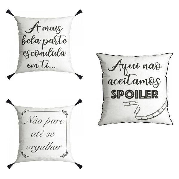 Imagem de Kit 3 Capas para Almofada Aveludada Dolce 43x43 Cm Preto