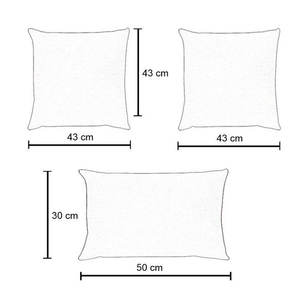 Imagem de Kit 3 Capas para Almofada em Veludo Liso Quadradas e Retangular