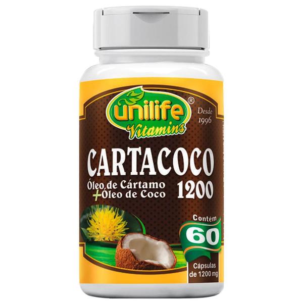 Imagem de Kit 3 Cartacoco óleo de cartamo e coco Unilife 60 cápsulas