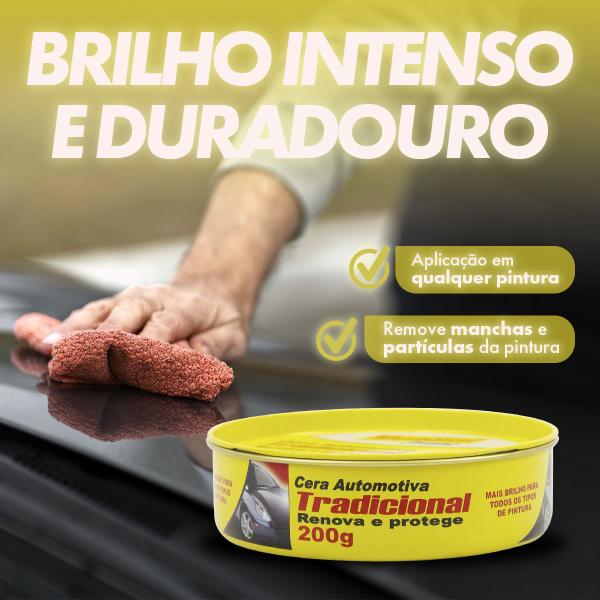 Imagem de Kit 3 Cera Automotiva Polir Carro Cristalizadora Pasta 200g Mundial Prime