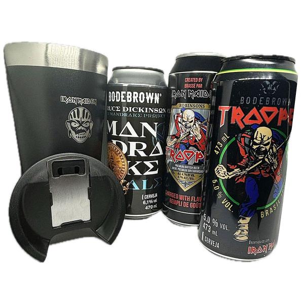 Imagem de Kit 3 Cervejas Iron Maiden 473ml + Copo Térmico 500ml+ Tampa