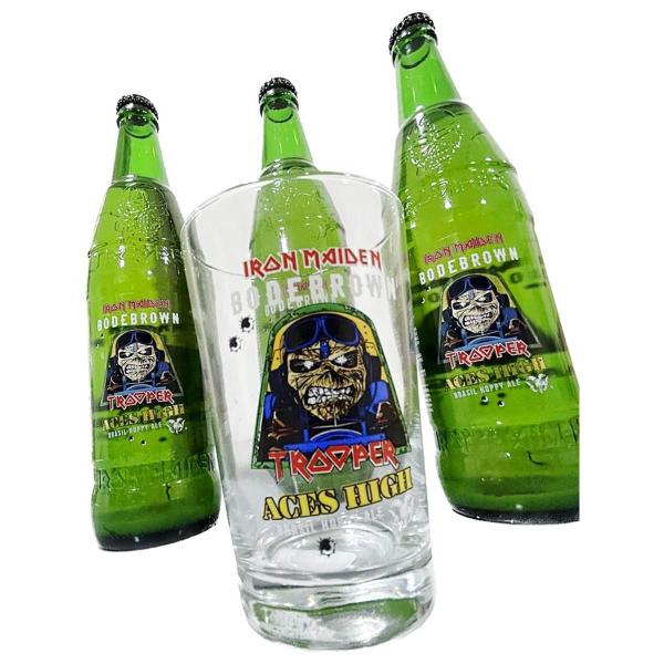 Imagem de Kit 3 Cervejas Trooper Aces High 600Ml+ Copo 350Ml Caldereta