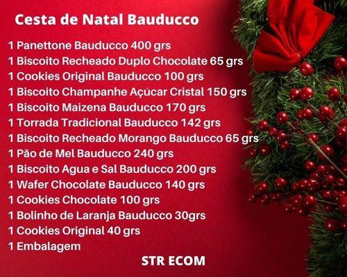 Imagem de Kit 3 Cestas De Natal Bauducco Panetone 14 Itens Basica Nf