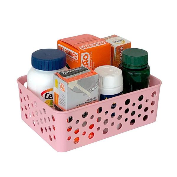 Imagem de Kit 3 cesto organizador para gaveta quarto do bebê armário cozinha closet cestinha multiuso banheiro