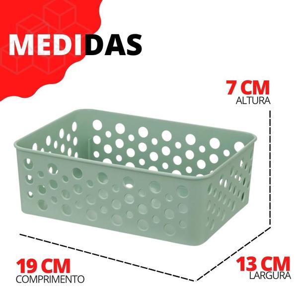 Imagem de Kit 3 Cesto Organizador Rattan Multiuso Armário Gaveta Lavanderia P (19x13)