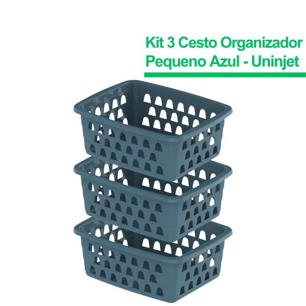 Imagem de Kit 3 Cesto Organizador Telado Sem Tampa 16 cm