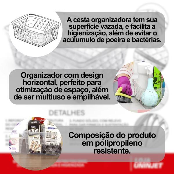 Kit 3 Cesto Organizador Telado Sem Tampa 16 cm - Uninjet Imagem de Kit 3 Cesto Organizador Telado Sem Tampa 16 cm