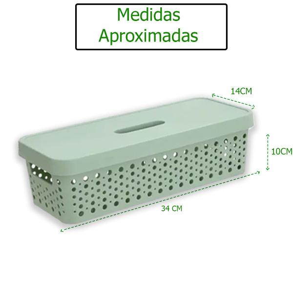 Imagem de Kit 3 Cestos Organizador 3,6 Litros Multiuso Com Tampa