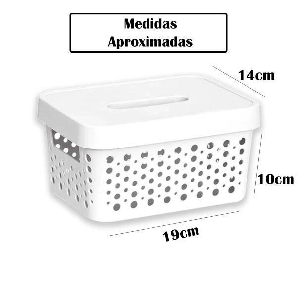 Imagem de Kit 3 Cestos Organizador Com Tampa 2 Litros Multiuso