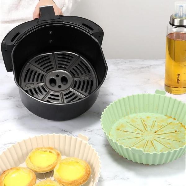 Imagem de Kit 3 Cestos Silicone Airfryer 20Cm Antiaderente Livre Bpa