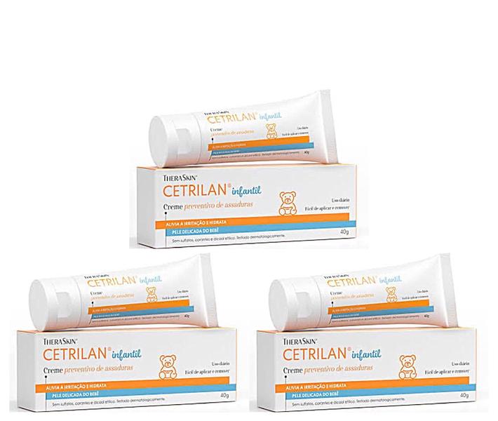 Imagem de Kit 3 Cetrilan Creme Previne Assaduras 40g. Theraskin