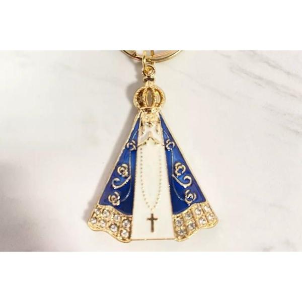 Imagem de Kit 3 Chaveiros nossa senhora Aparecida metal decoração