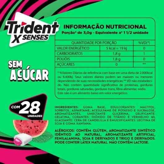 Imagem de kit 3 CHICLETE TRIDENT X SENSES MELANCIA MENTA GARRAFA 54G