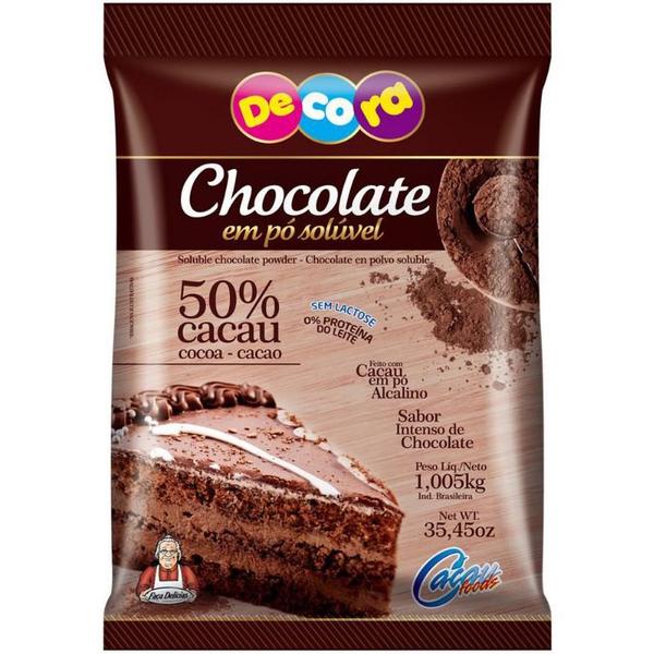 Imagem de Kit 3 Chocolate Pó Solúvel 50% Cacau Decora 1,005kg