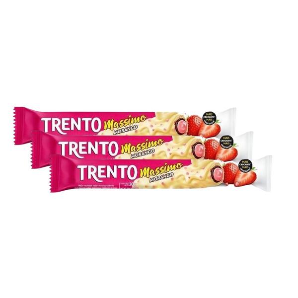 Imagem de Kit 3 Chocolate Trento Massimo Morango 30g