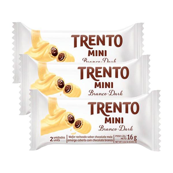 Imagem de Kit 3 Chocolate Trento Mini Branco Dark 16g