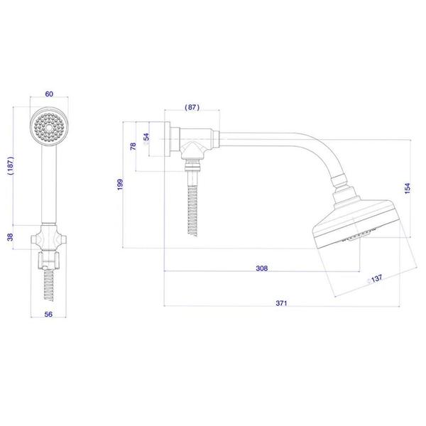 Imagem de Kit 3 Chuveiros Acqua Plus Cr 1990 C Std Kit - Deca