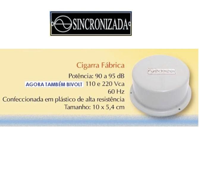 Imagem de Kit 3 Cigarra Campainha Sirene Sincronizada Bivolt 95dB