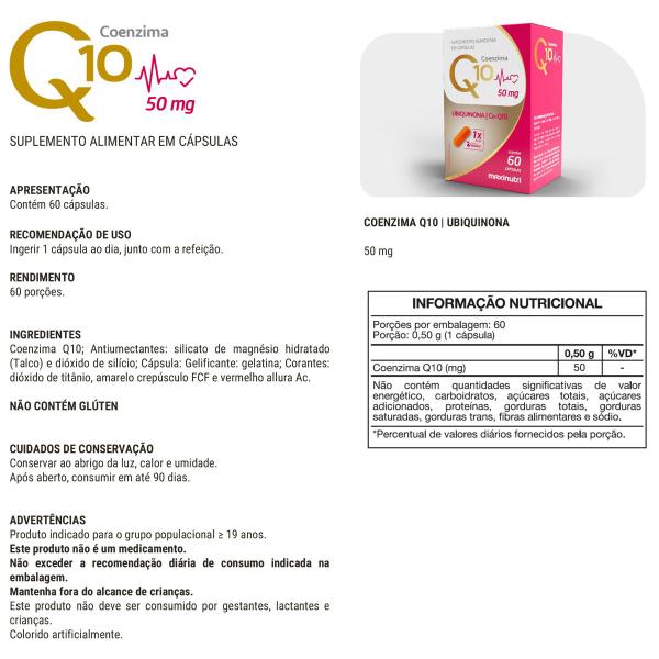 Imagem de Kit 3 Coenzima Q10 Gold 50mg 60 Caps Maxinutri