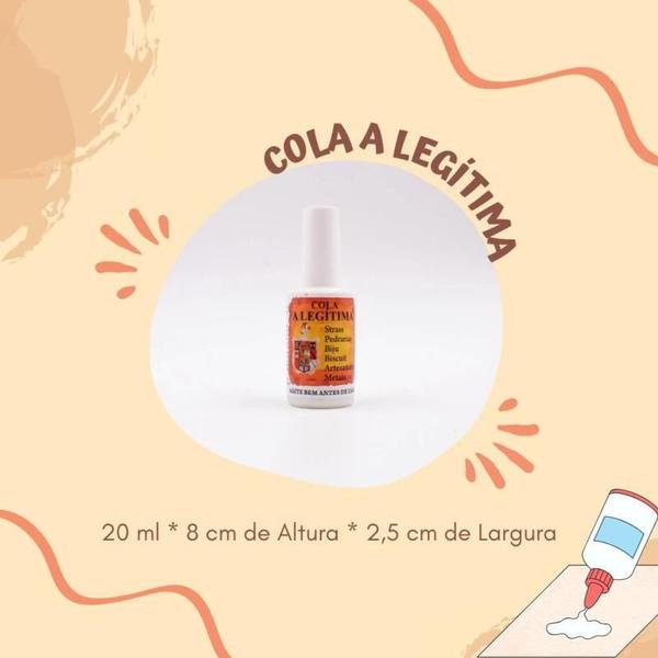 Imagem de Kit 3 Cola A Legítima Bijuterias Strass Artesanatos 20 Ml