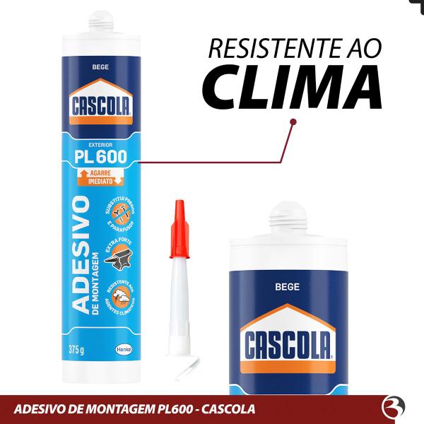 Imagem de KIT 3 Cola Cascola Monta E Fixa Pl600 375g Adesivo Montagem Externo Extra Forte - Henkel