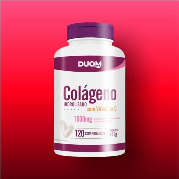 Imagem de Kit 3 Colageno Hidrolisado 1000mg  Com Vitamina C - 120 Comprimidos - Duom