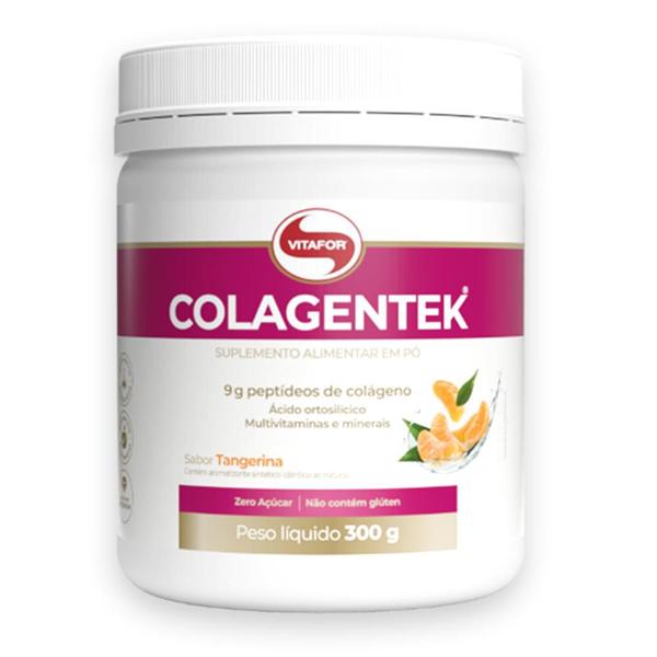 Imagem de Kit 3 Colágeno Hidrolisado Colagentek Vitafor 300g Tangerina