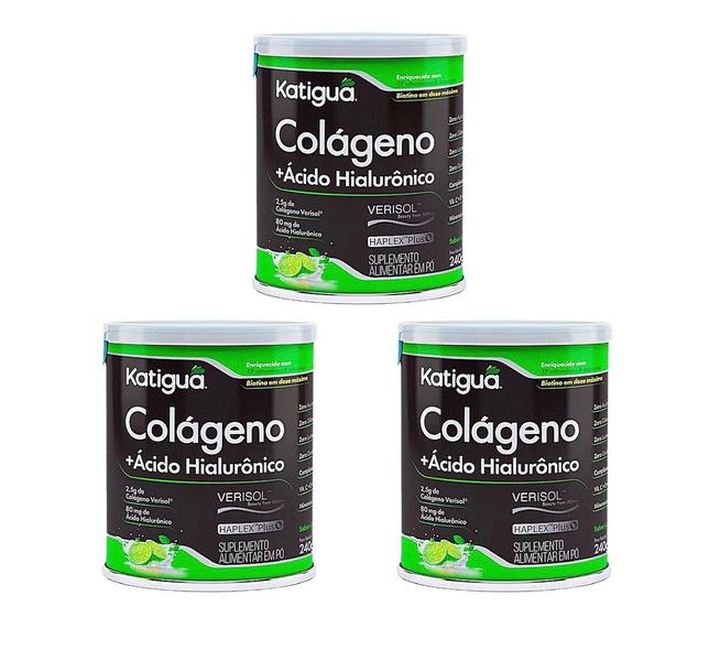 Imagem de Kit 3 Colágeno Verisol + Ácido Hialurônico Sabor Limão 240g.