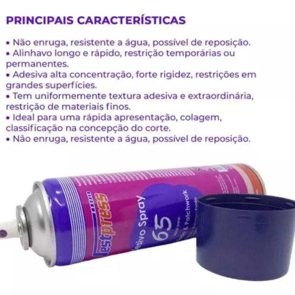 Imagem de Kit 3 Colas Adesivo Spray 65 Temporaria Bordado Patchwork