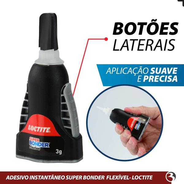 Imagem de Kit 3 Colas Super Bonder Loctite Ultra Forte Flexível Gel Control 3g Henkel