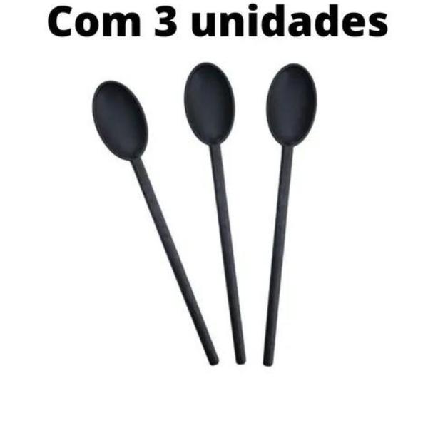 Imagem de Kit 3 colheres de nylon multiuso 31cm utilidades pra casa básico