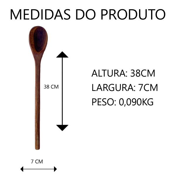 Imagem de Kit 3 Colheres de pau N2(33CM) N3(38CM) N4(44CM) em madeira