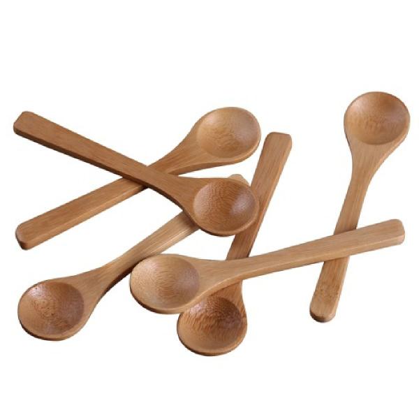 Imagem de Kit 3 Colheres de Sobremesa em Bambu utensílio culinário