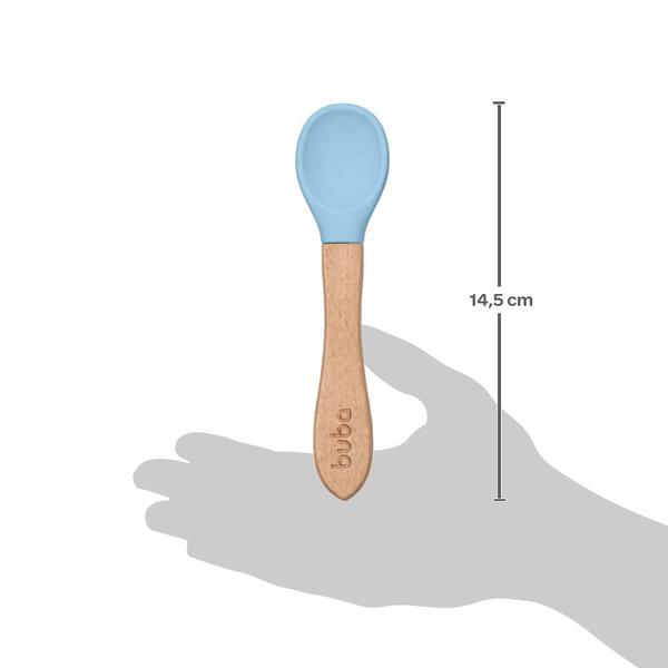 Kit 3 colheres silicone e bambu introdução alimentar infantil bebe 6 meses leve macia versátil - Buba Imagem de Kit 3 colheres silicone e bambu introdução alimentar infantil bebe 6 meses leve macia versátil